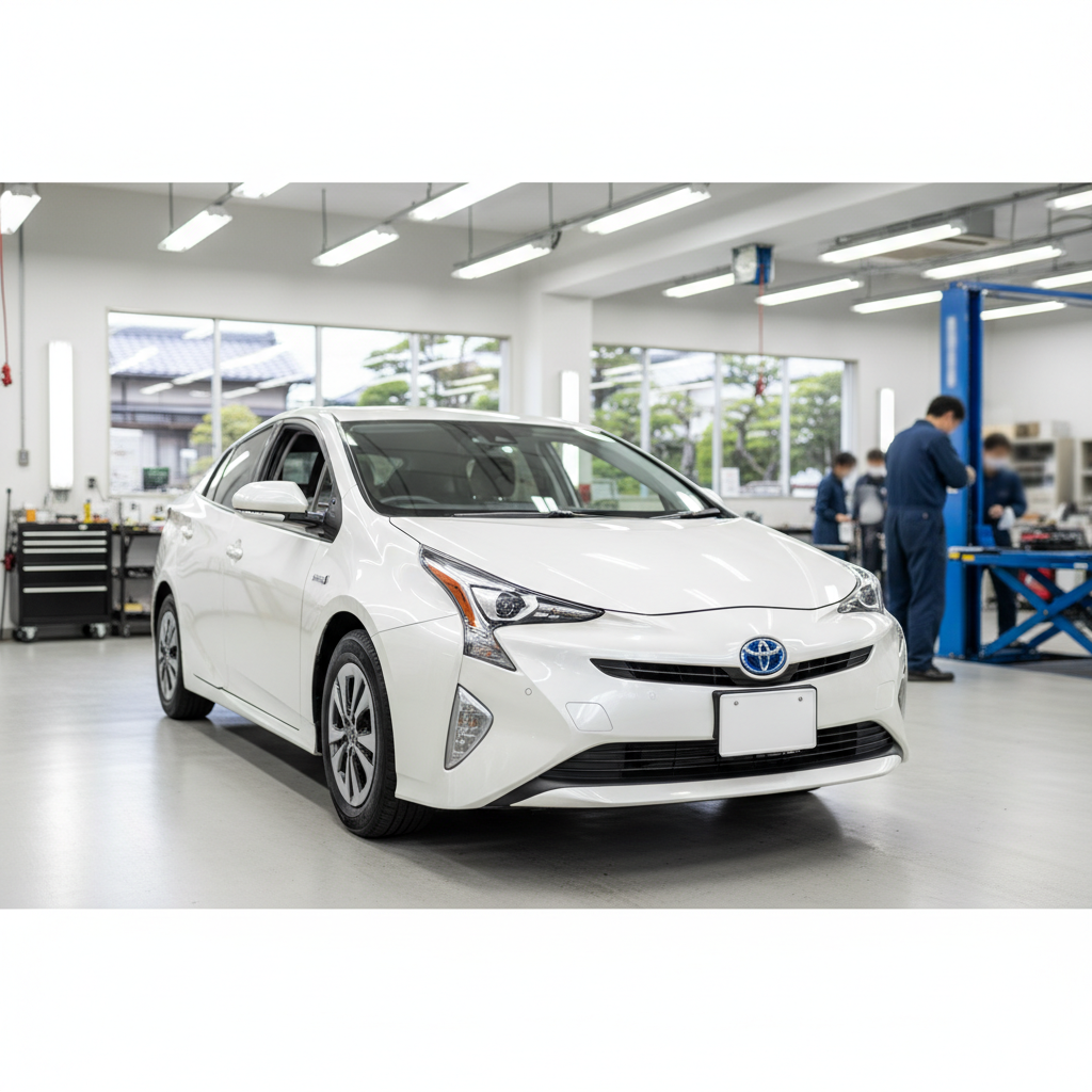 フロントバンパー擦り傷のプリウス